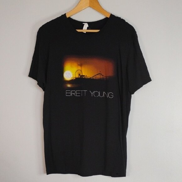 BRETT YOUNG Graphic Tee Size L 100% Cotton Unisex- Concert Country - Picture 3 of 7